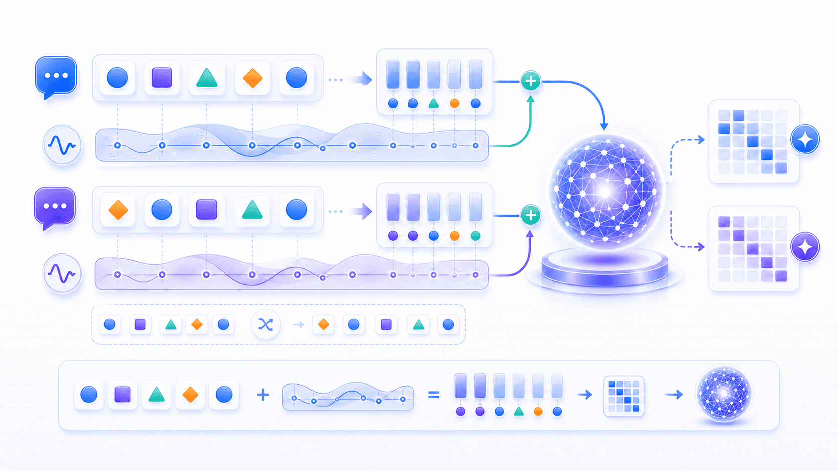 The same tokens in different orders become distinguishable once positional information is added
